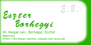 eszter borhegyi business card